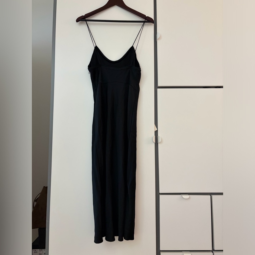 Saint Laurent Black Silk Slip Maxi Dress